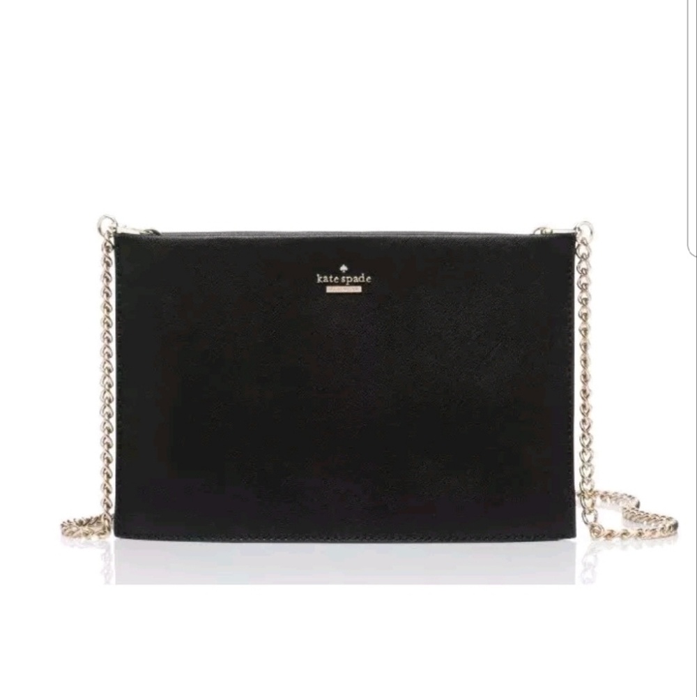 kate spade Black Leather Chain Strap Crossbody Bag